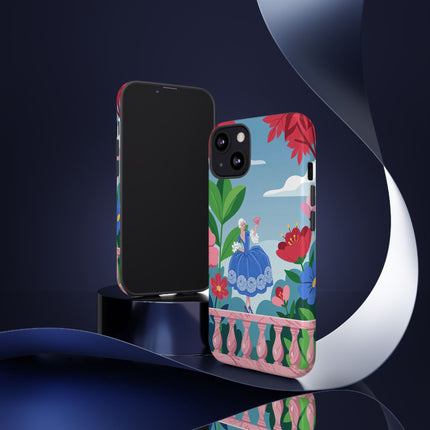🌺🪭 The Lady Of The Grand Flower Terrace Phone Case – Art Deco Garden Elegance