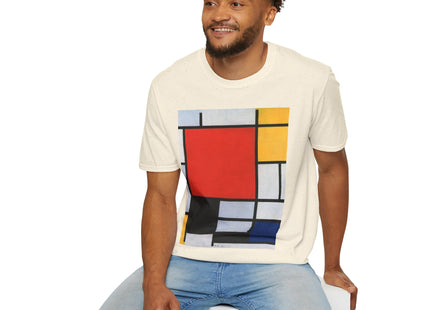 Composition with Red, Yellow, Blue, and Black Softstyle T-Shirt