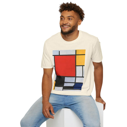Composition with Red, Yellow, Blue, and Black Softstyle T-Shirt