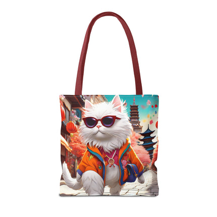 Fashionista Feline Puzzle Tote Bag (AOP)