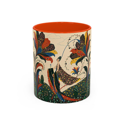 🌺🦋 The Enchanted Floral Voyage Colorful Mug – Art Deco Botanical Whimsy