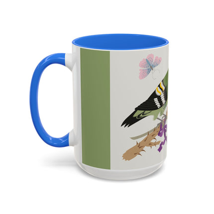 Woodpecker & Rose Colorful Mugs – Vibrant Spring & Bold Beauty