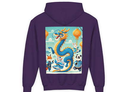 Blue & Gold Dragon Festival Parade Youth Heavy Blend Hooded Sweatshirt