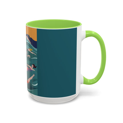 Summer Splash Colorful Mugs – Retro Beach Joy & Carefree Summer Vibes