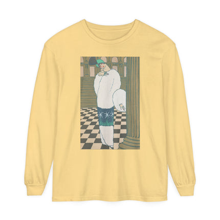 Les Hermines by Georges Lepape Garment-dyed Long Sleeve T-Shirt