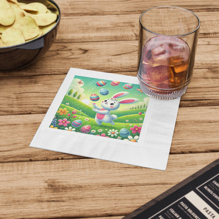 Easter Bunny’s White Coined Napkins