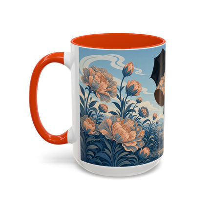 ☔🌸 The Grand Floral Journey Colorful Mug – Art Deco Travel Elegance