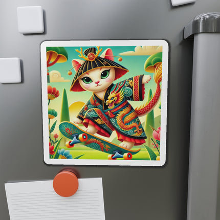 Dragon Dance on Wheels Die-Cut Magnets (5 Sizes)