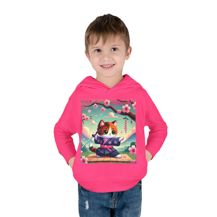 Samurai Kitten Toddler Pullover Fleece Hoodie