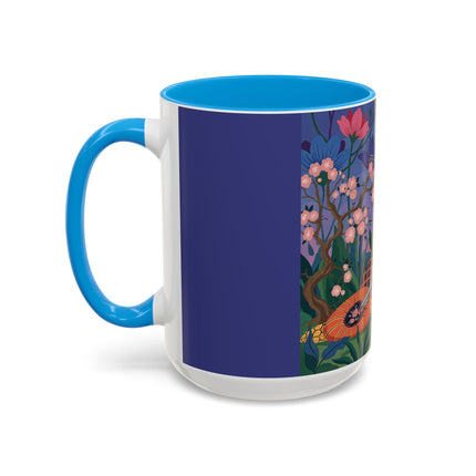 The Garden Of Quiet Reverie Colorful Mugs – Art Deco Botanical Serenity