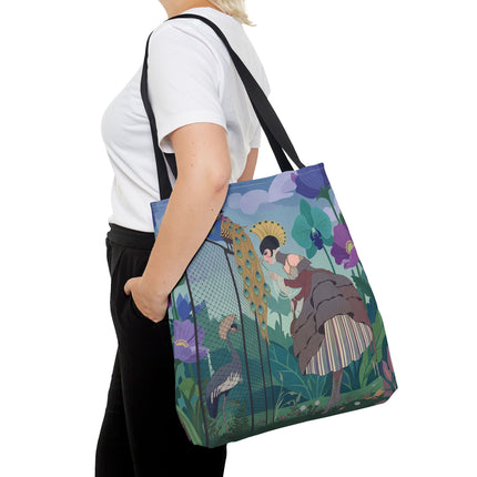 🦚🌸 The Lady Of The Peacock Garden Tote Bag – Art Deco Floral Fantasy