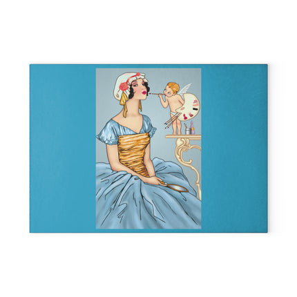 The Enchanting Painter: A Fairy's Artistic Touch Glass Cutting Board