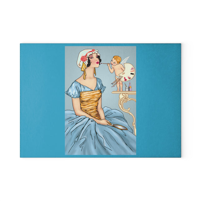 The Enchanting Painter: A Fairy's Artistic Touch Glass Cutting Board