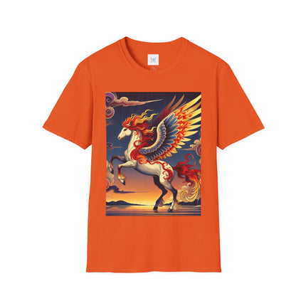 Flame-Winged Horse at Sunset Softstyle T-Shirt