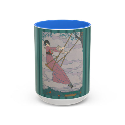La balançoire by Georges Lepape Colorful Mugs (11oz, 15oz)