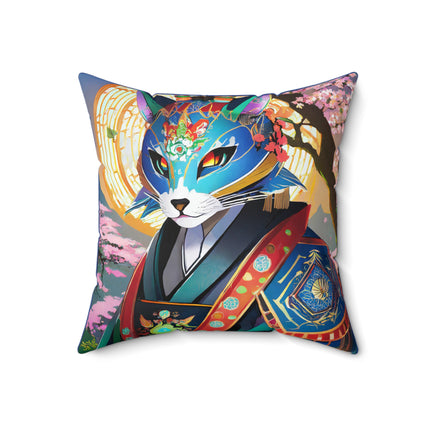 Cyberpunk Samurai Spun Polyester Square Pillow