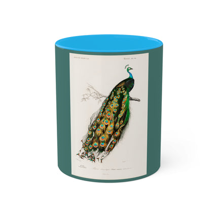 Indian Peafowl by Charles Dessalines D' Orbigny Colorful Mugs, 11oz