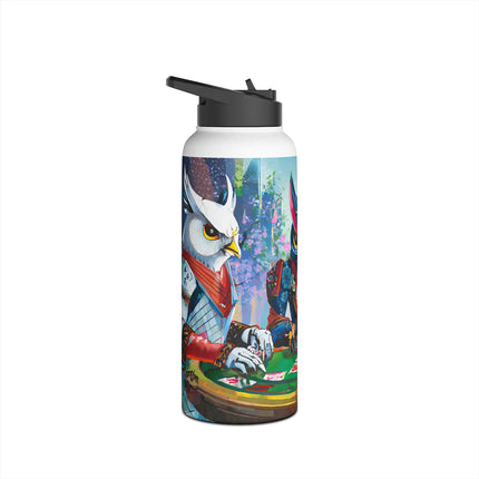 Cyberpunk Owl & Raven Stainless Steel Water Bottle