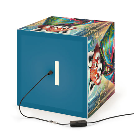 Cybernetic Red Panda Light Cube Lamp
