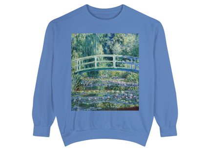 Water Lilies and Japanese Bridge by Claude Monet Unisex Garment-Dyed Sweatshirt
