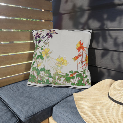 Aquilegia Flowers by Tanigami Kônan Outdoor Pillows
