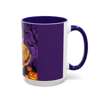 🎭🌹 The Harlequin Rose Masquerade Colorful Mug – Theatrical Halloween Romance