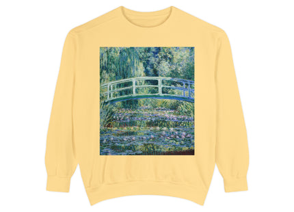 Water Lilies and Japanese Bridge by Claude Monet Unisex Garment-Dyed Sweatshirt