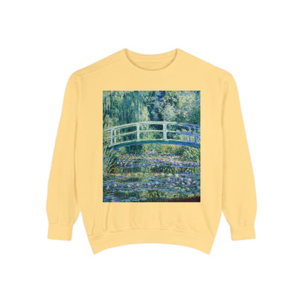 Water Lilies and Japanese Bridge by Claude Monet Unisex Garment-Dyed Sweatshirt