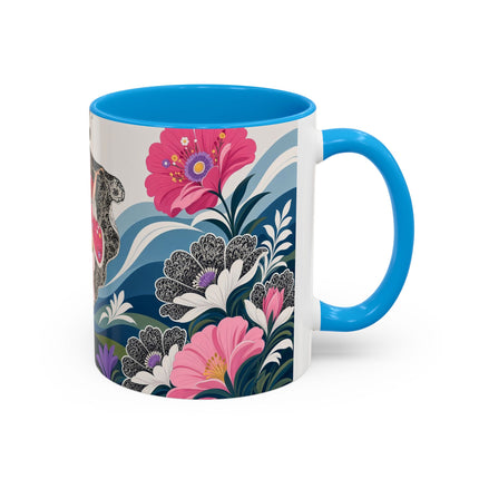 🌸🎀 The Pink Lace Garden Promenade Colorful Mug – Art Deco Fashion Elegance