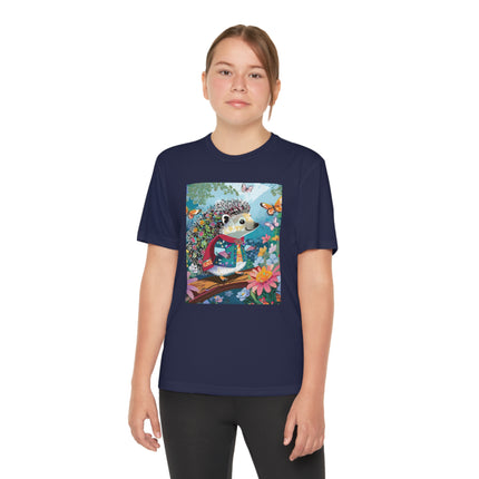 Cute Hedgehog Youth Competitor Tee – Garden Adventure & Whimsical Charm