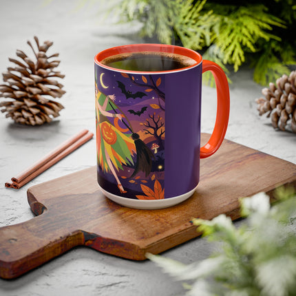 🎃🧙 The Witch Of Jack-O'-Lantern Hollow Colorful Mug – Whimsical Halloween Charm