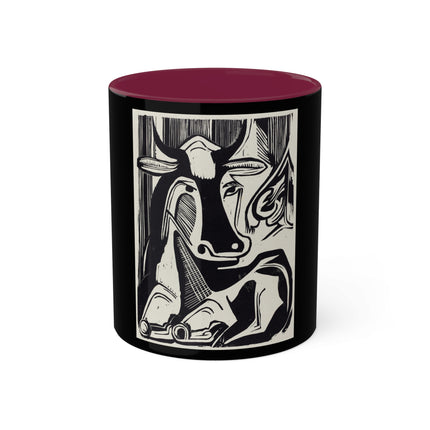 The Large Cow by Ernst Ludwig Kirchner Colorful Mugs, 11oz