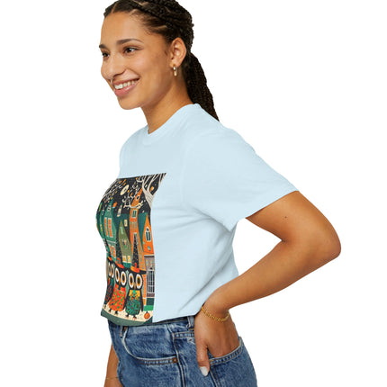 Night of the Trick-or-Treating Owlets Unisex Garment-Dyed T-shirt