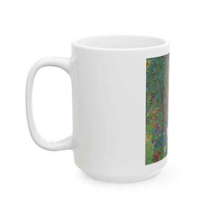 Farm Garden with Sunflowers by Gustav Klimt Ceramic Mug (11oz, 15oz)