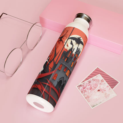 Halloween Night Scene Slim Water Bottle