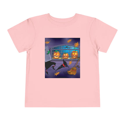 Whimsical Halloween Mischief Toddler Short Sleeve Tee