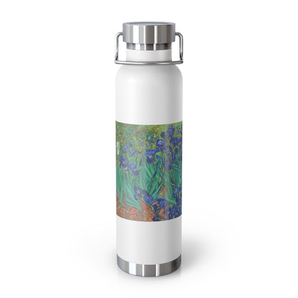 Irises by Vincent Van Gogh Copper Vacuum Insulated Bottle, 22oz
