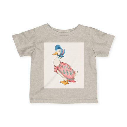 🪿🌸 The Little Pink Garden Goose Infant Fine Jersey Tee – Whimsical Storybook Charm