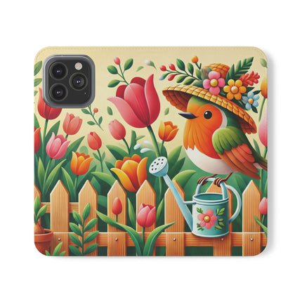 🌷🐦 The Little Garden Tender Flip Case – Sunshine, Care & Storybook Charm