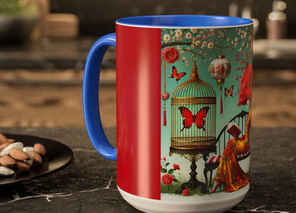 Reading in a Painted Garden Colorful Mugs (11oz, 15oz)