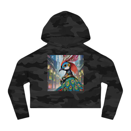 Techno Plumes Cropped Hooded Sweatshirt