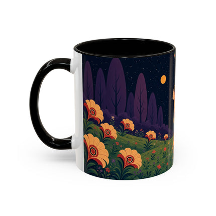 🌙🌼 The Moonlit Floral Dancer Colorful Mug – Art Deco Garden Fantasy