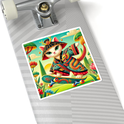 Dragon Dance on Wheels Kiss-Cut Stickers (4 Sizes)