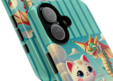 Geisha Kitten and the Dragon Kite Phone Cases