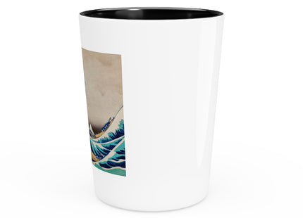 The Great Wave off Kanagawa by Katsushika Hokusai Ceramic Shot Glass