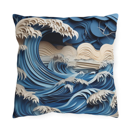 Dramatic Ocean with Crashing Waves Outdoor Pillows