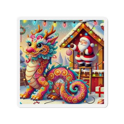 Playful Dragon's Christmas Die-Cut Magnets (5 Sizes)