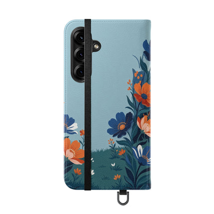 🌺🎩 The Lady Of The Grand Flower Garden Flip Case – Art Deco Floral Fantasy
