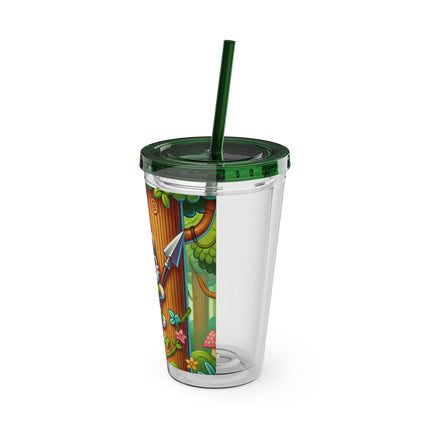 Stealthy Stripes Sunsplash Tumbler with Straw, 16oz