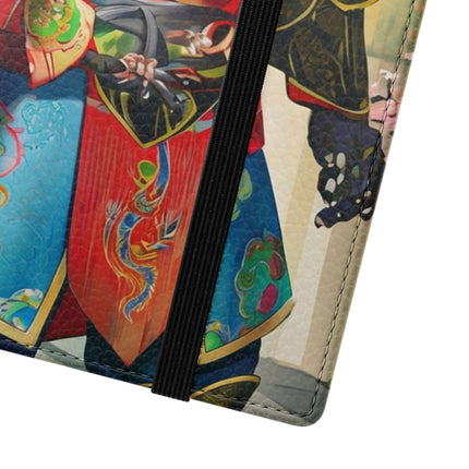 🦁🦊⚔️ Cyberpunk Lion Samurai Flip Case – Futuristic Honor & Kitsune Spirit